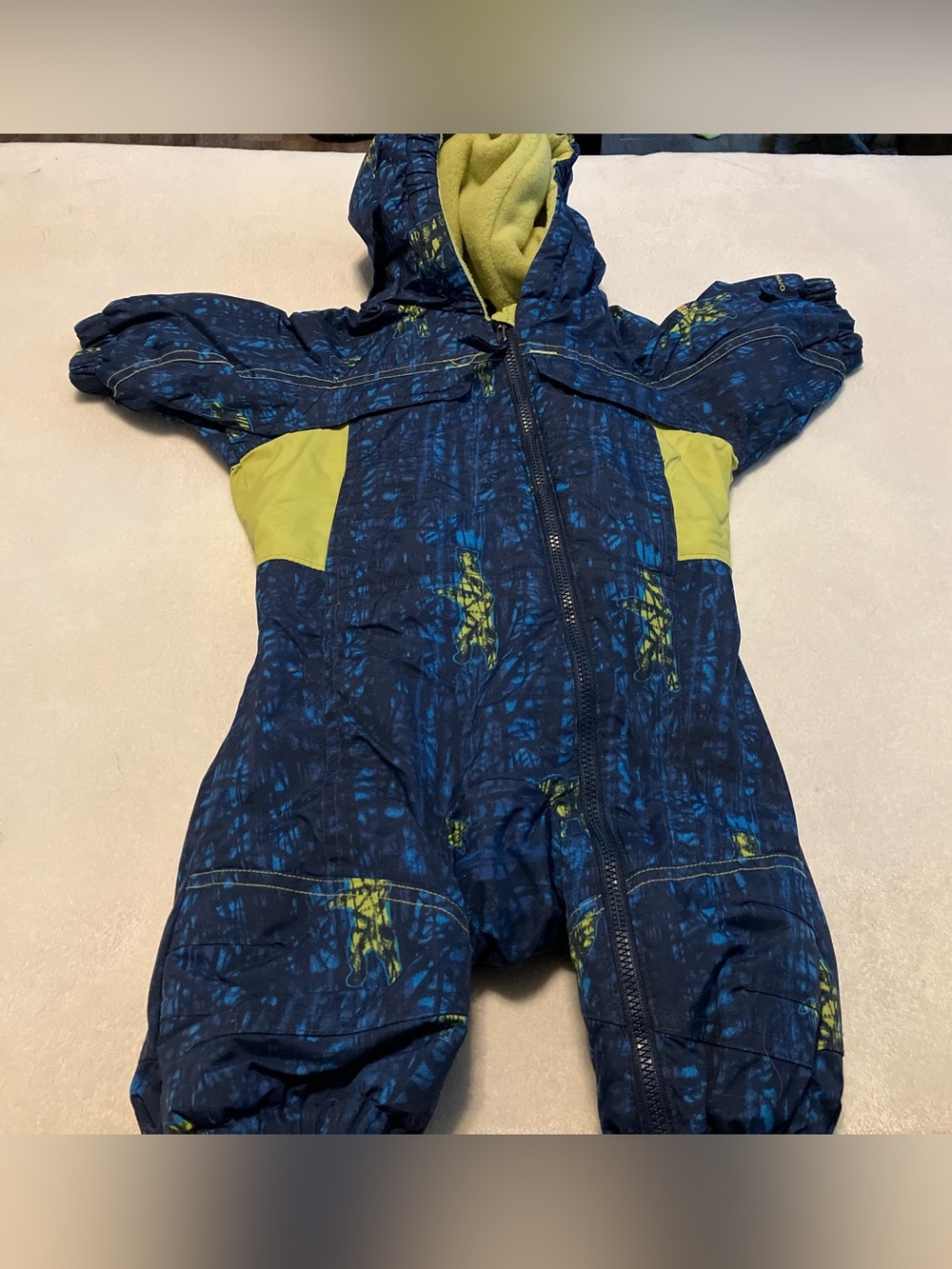 Columbia Navy and Lime Kids One-Piece Snowsuit